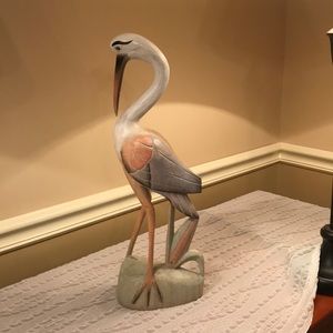 WOOD CRANE SCULPTURE